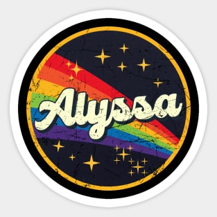 Alyssa // Rainbow In Space Vintage Grunge-Style Sticker